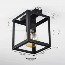 Plafonnier Salla Noir, 1 lumière