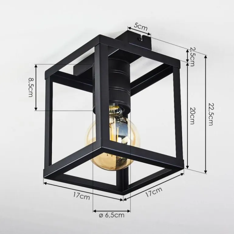 Plafonnier Salla Noir, 1 lumière