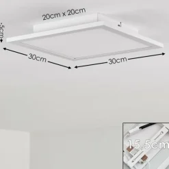 Plafonnier Salmi LED Aluminium, Blanc, 1 lumière