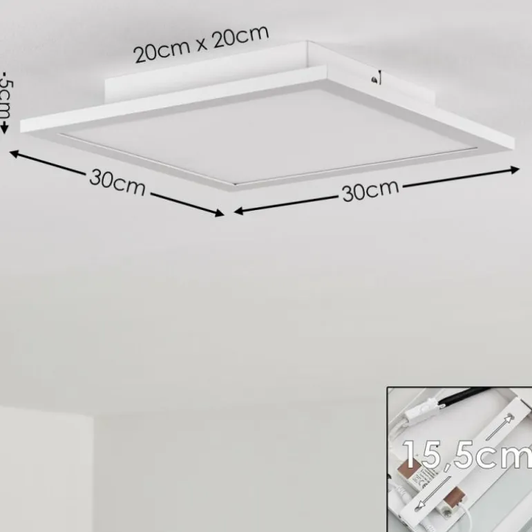 Plafonnier Salmi LED Aluminium, Blanc, 1 lumière