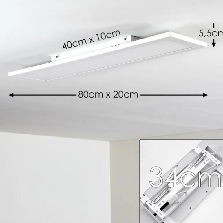 Plafonnier Salmi LED Blanc, 1 lumière, Télécommandes