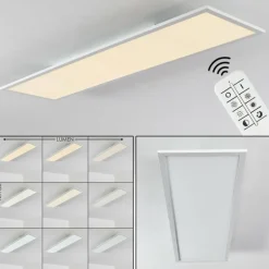Plafonnier Salmi LED Blanc, 1 lumière, Télécommandes