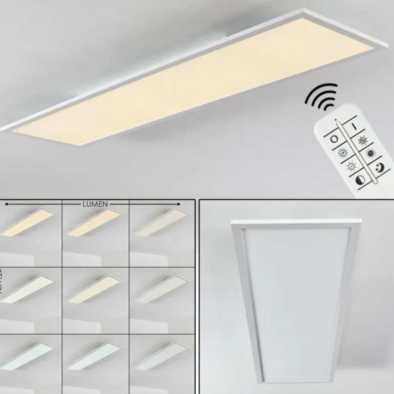 Plafonnier Salmi LED Blanc, 1 lumière, Télécommandes