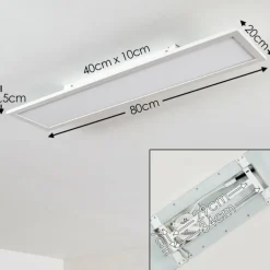 Plafonnier Salmi LED Blanc, 1 lumière, Télécommandes