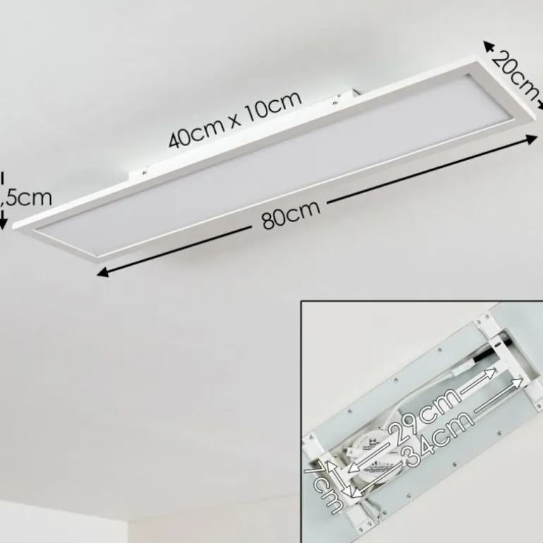 Plafonnier Salmi LED Blanc, 1 lumière, Télécommandes