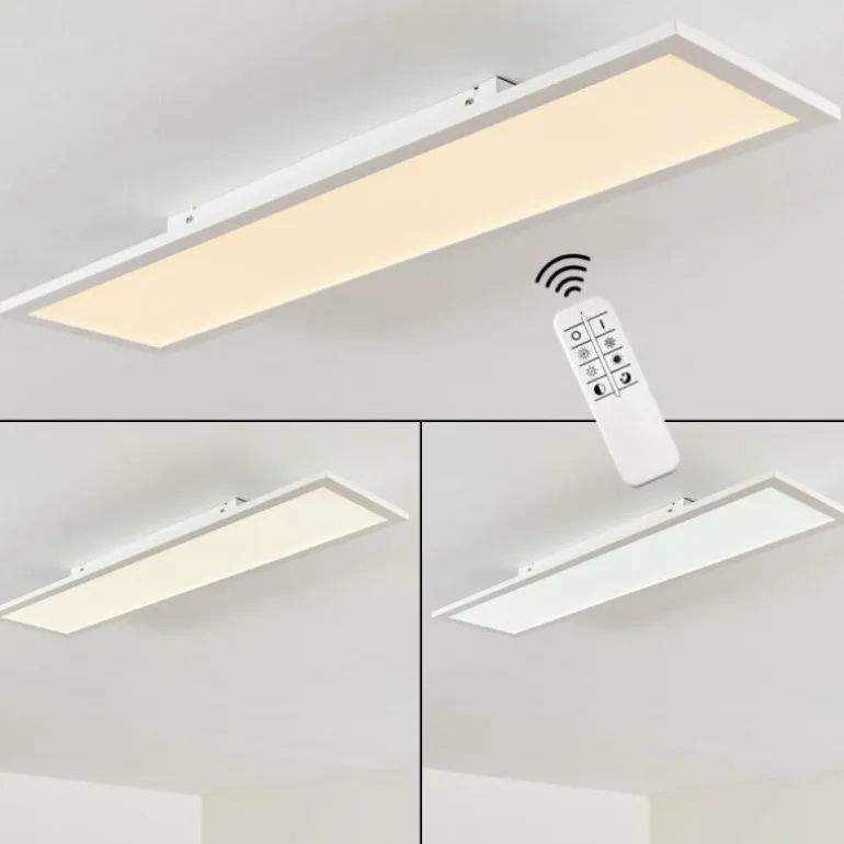 Plafonnier Salmi LED Blanc, 1 lumière, Télécommandes