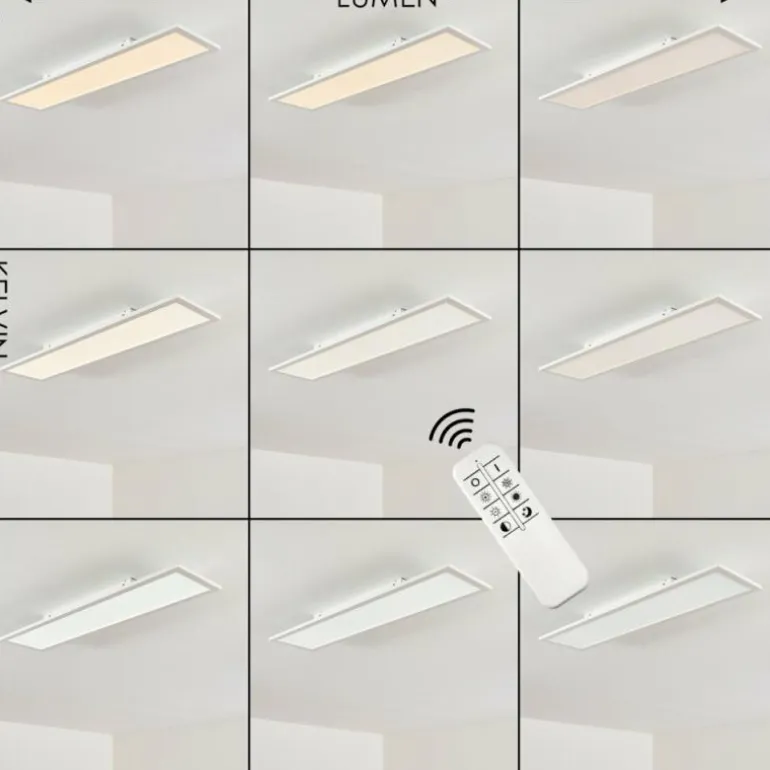 Plafonnier Salmi LED Blanc, 1 lumière, Télécommandes