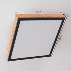 Plafonnier Salmi LED Couleur bois, Noir, Blanc, 1 lumière