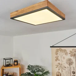 Plafonnier Salmi LED Couleur bois, Noir, Blanc, 1 lumière