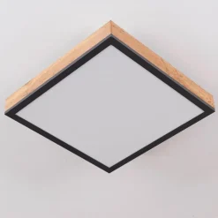 Plafonnier Salmi LED Couleur bois, Noir, Blanc, 1 lumière