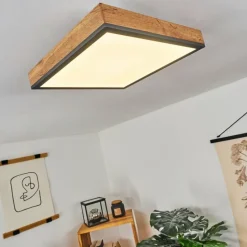 Plafonnier Salmi LED Couleur bois, Noir, Blanc, 1 lumière