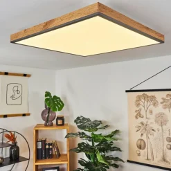 Plafonnier Salmi LED Couleur bois, Noir, Blanc, 1 lumière