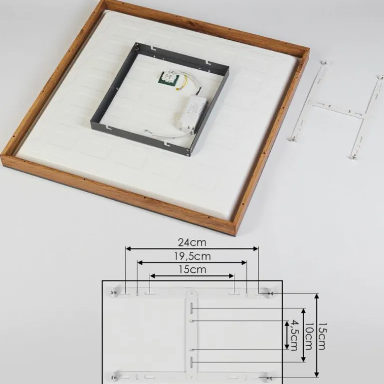 Plafonnier Salmi LED Couleur bois, Noir, Blanc, 1 lumière