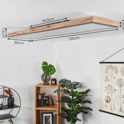 Plafonnier Salmi LED Couleur bois, Noir, Blanc, 1 lumière