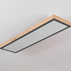 Plafonnier Salmi LED Couleur bois, Noir, Blanc, 1 lumière