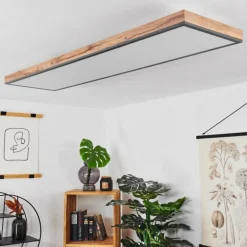 Plafonnier Salmi LED Couleur bois, Noir, Blanc, 1 lumière