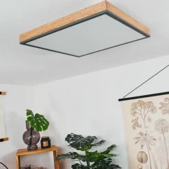 Plafonnier Salmi LED Couleur bois, Noir, Blanc, 1 lumière