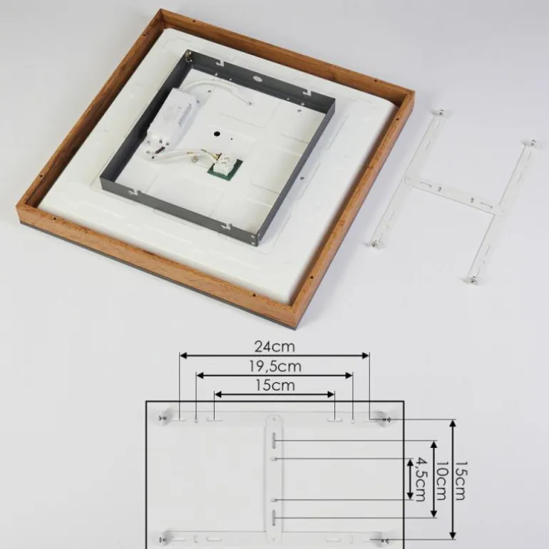 Plafonnier Salmi LED Couleur bois, Noir, Blanc, 1 lumière
