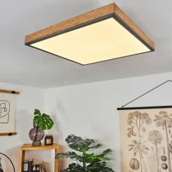 Plafonnier Salmi LED Couleur bois, Noir, Blanc, 1 lumière