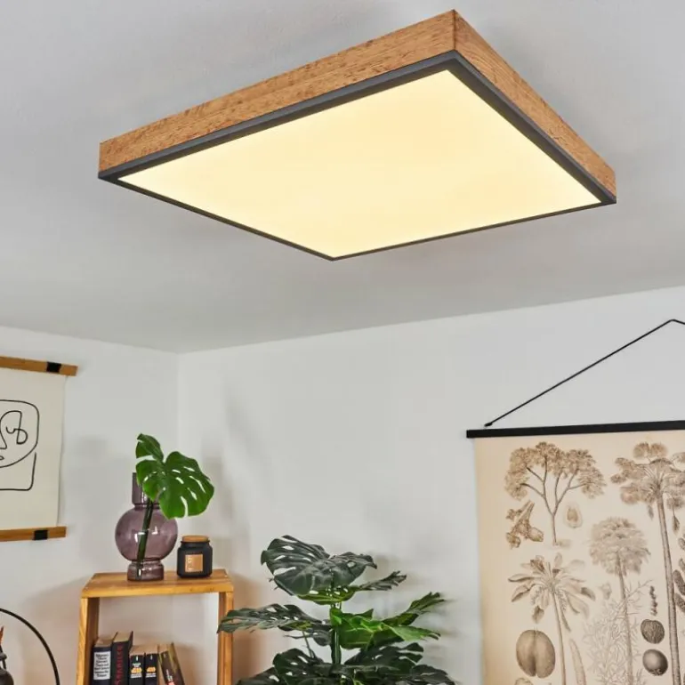 Plafonnier Salmi LED Couleur bois, Noir, Blanc, 1 lumière