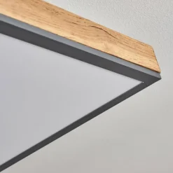 Plafonnier Salmi LED Couleur bois, Noir, Blanc, 1 lumière, Télécommandes
