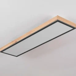 Plafonnier Salmi LED Couleur bois, Noir, Blanc, 1 lumière, Télécommandes