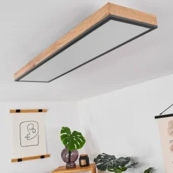 Plafonnier Salmi LED Couleur bois, Noir, Blanc, 1 lumière