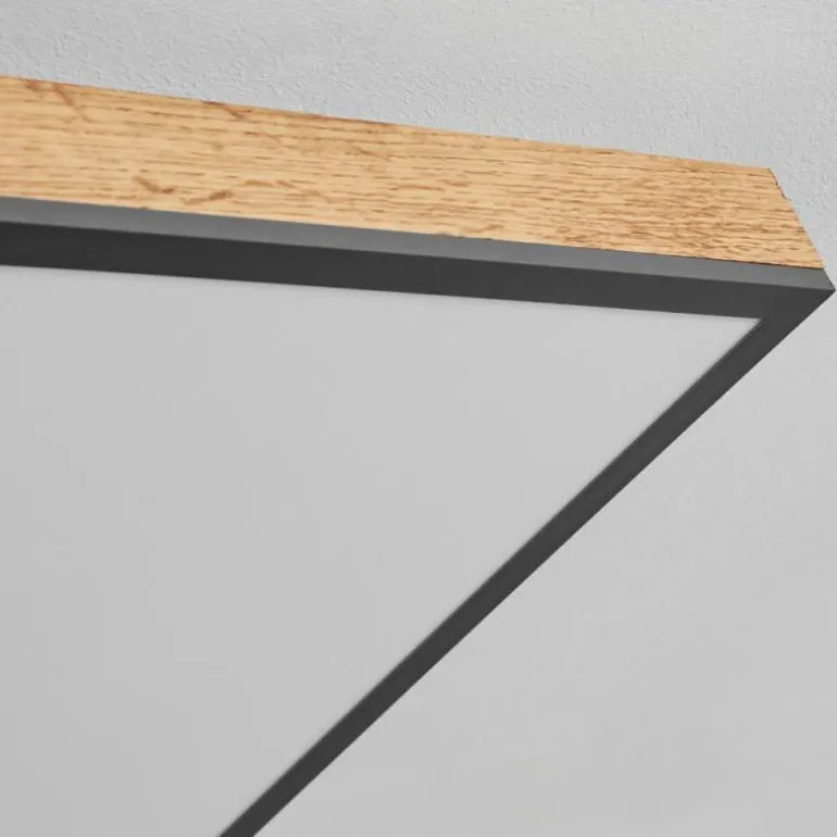 Plafonnier Salmi LED Couleur bois, Noir, Blanc, 1 lumière