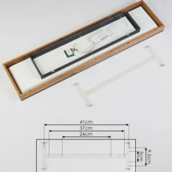 Plafonnier Salmi LED Couleur bois, Noir, Blanc, 1 lumière