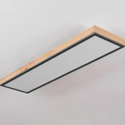 Plafonnier Salmi LED Couleur bois, Noir, Blanc, 1 lumière
