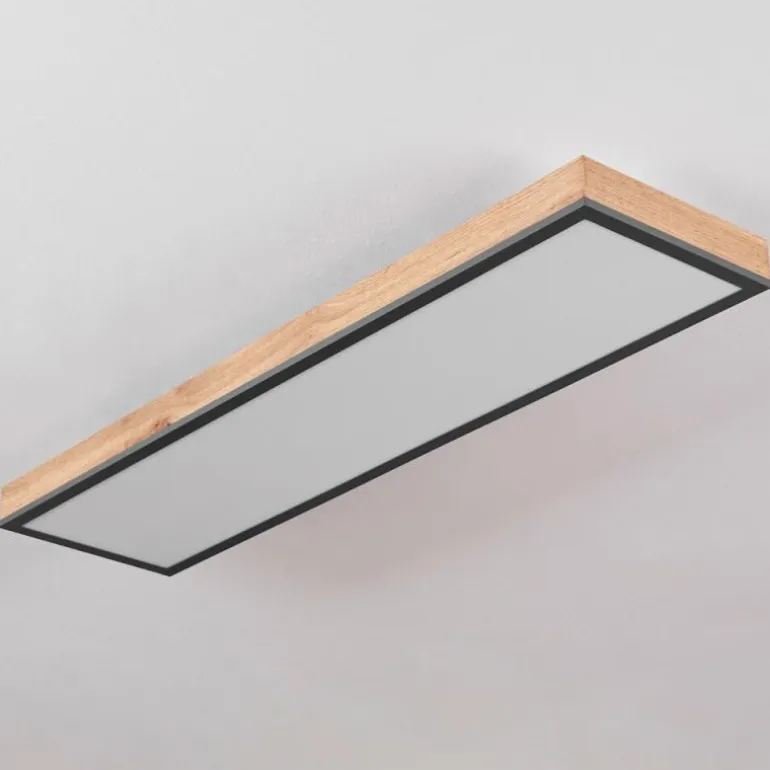 Plafonnier Salmi LED Couleur bois, Noir, Blanc, 1 lumière
