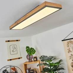 Plafonnier Salmi LED Couleur bois, Noir, Blanc, 1 lumière