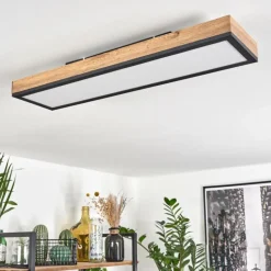 Plafonnier Salmi LED Couleur bois, Noir, Blanc, 1 lumière