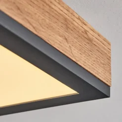 Plafonnier Salmi LED Couleur bois, Noir, Blanc, 1 lumière