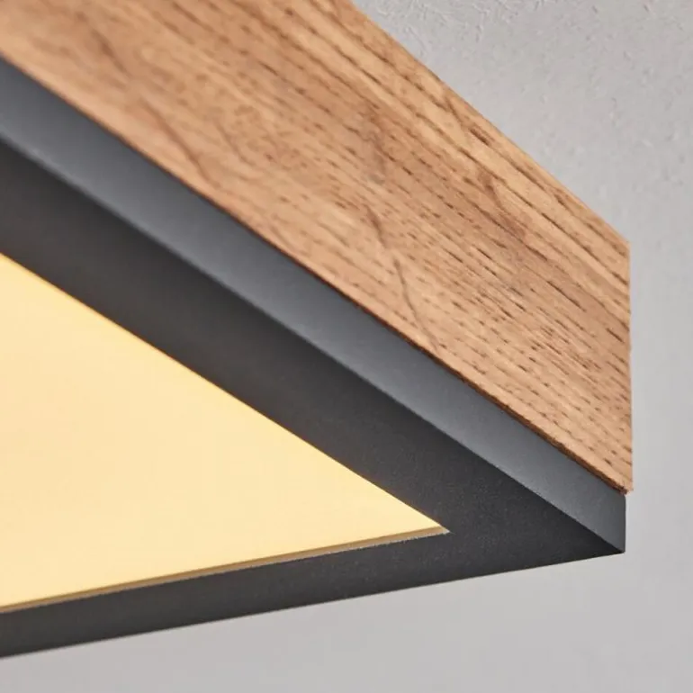 Plafonnier Salmi LED Couleur bois, Noir, Blanc, 1 lumière