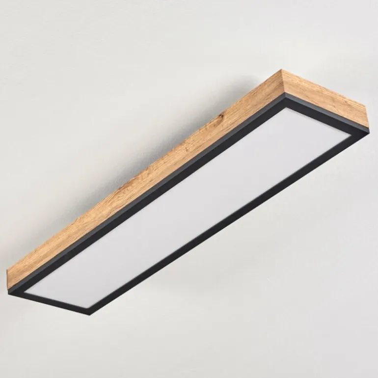 Plafonnier Salmi LED Couleur bois, Noir, Blanc, 1 lumière