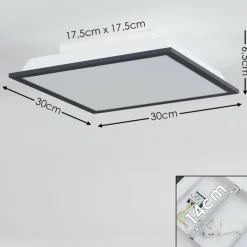 Plafonnier Salmi LED Noir, Blanc, 1 lumière
