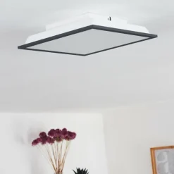 Plafonnier Salmi LED Noir, Blanc, 1 lumière