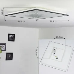 Plafonnier Salmi LED Noir, Blanc, 1 lumière