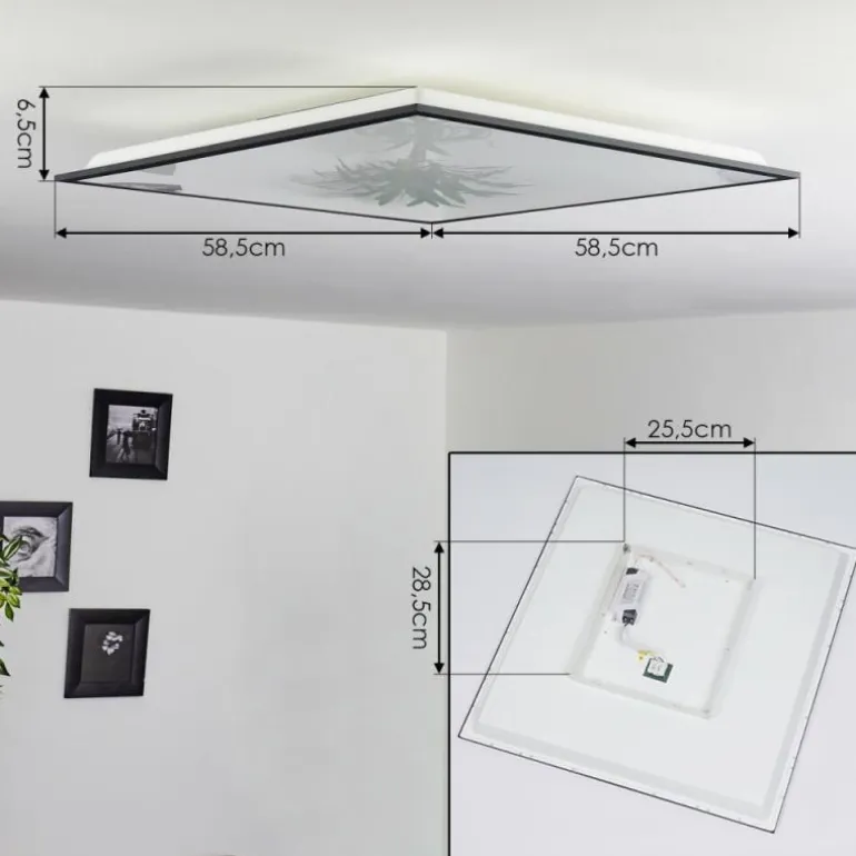 Plafonnier Salmi LED Noir, Blanc, 1 lumière