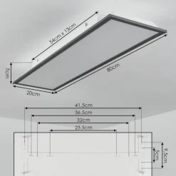 Plafonnier Salmi LED Noir, Blanc, 1 lumière