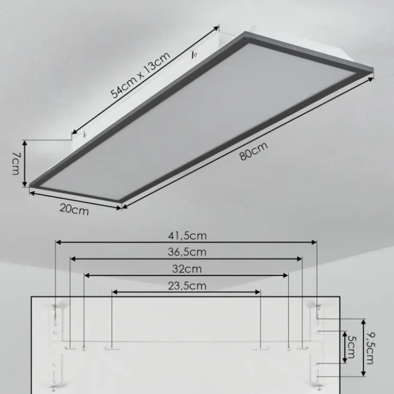 Plafonnier Salmi LED Noir, Blanc, 1 lumière