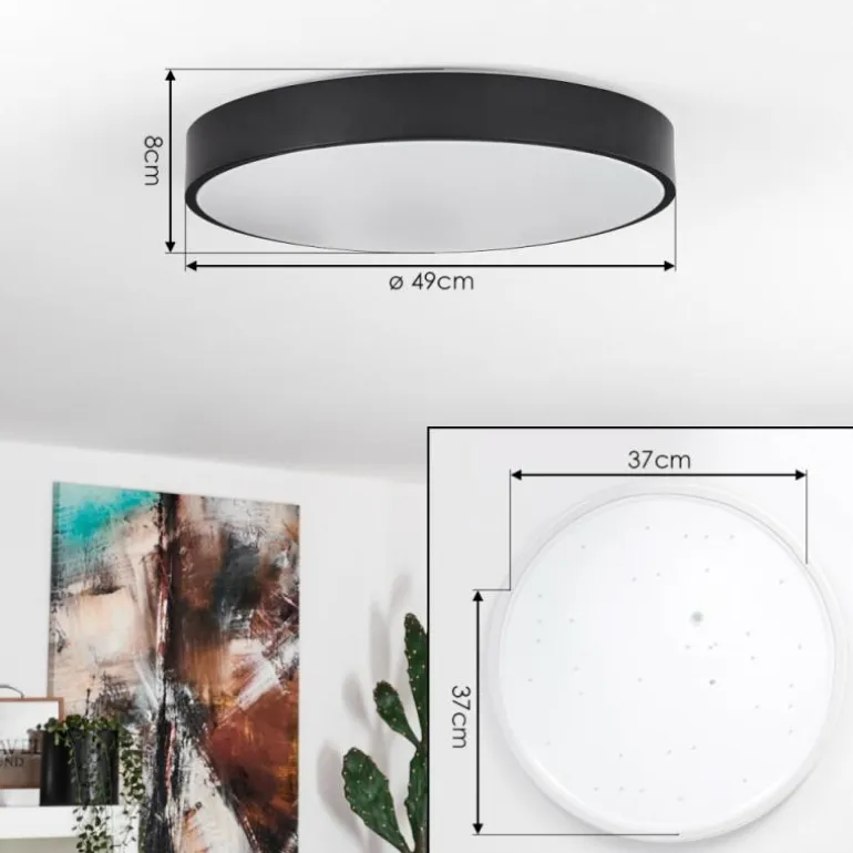 Plafonnier Samaira LED Blanc, 1 lumière, Télécommandes