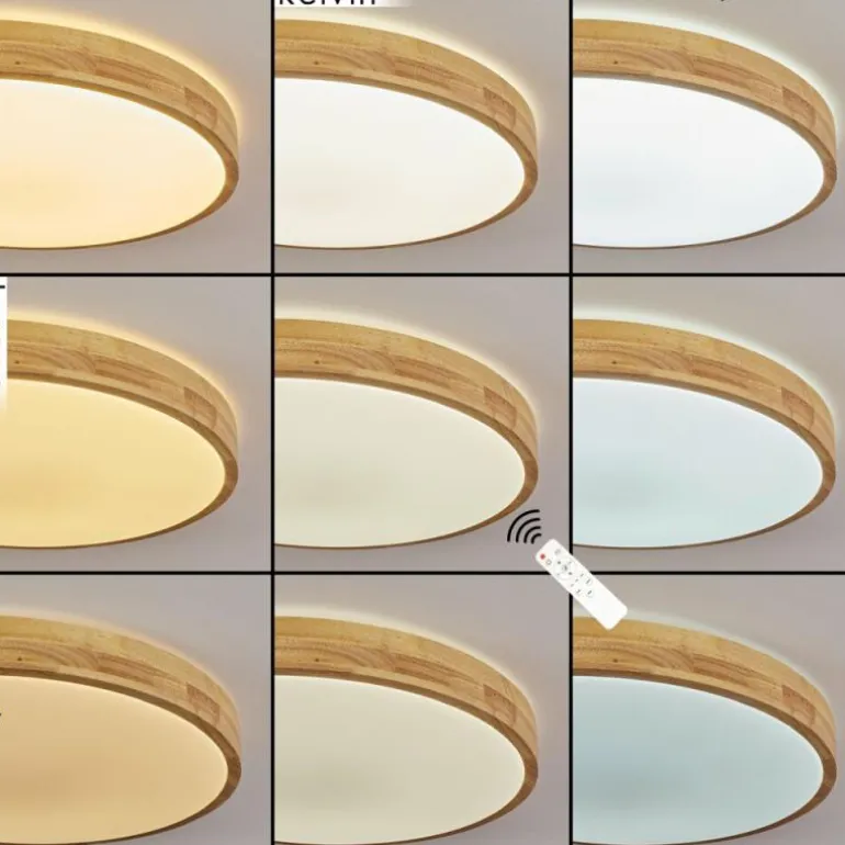 Plafonnier Samaira LED Écru, 1 lumière, Télécommandes