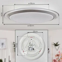 Plafonnier Sapioris LED Argenté, 1 lumière