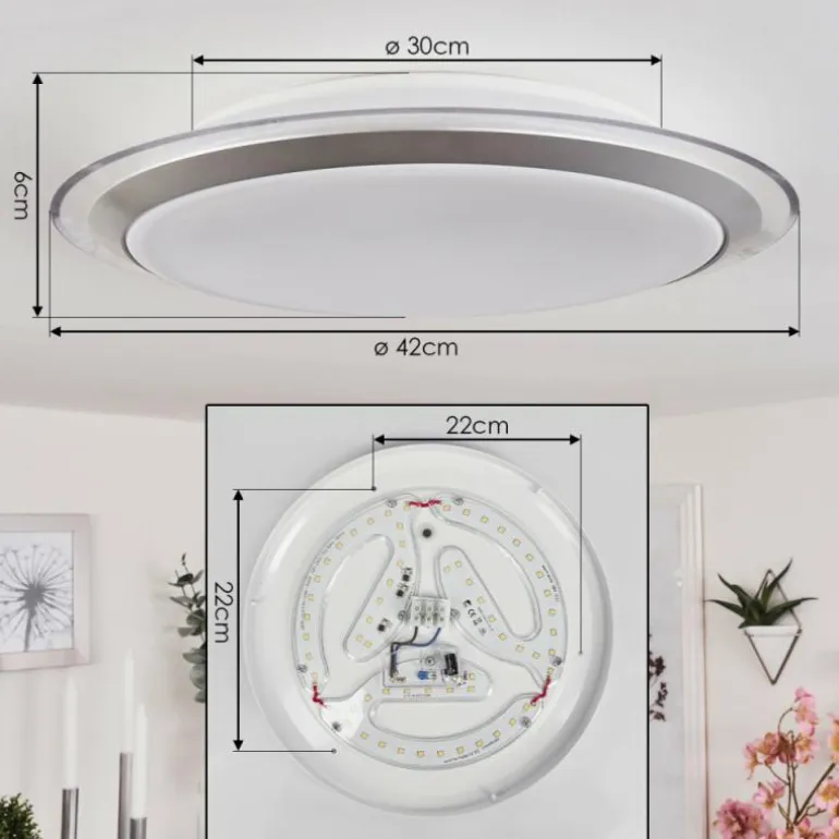 Plafonnier Sapioris LED Argenté, 1 lumière