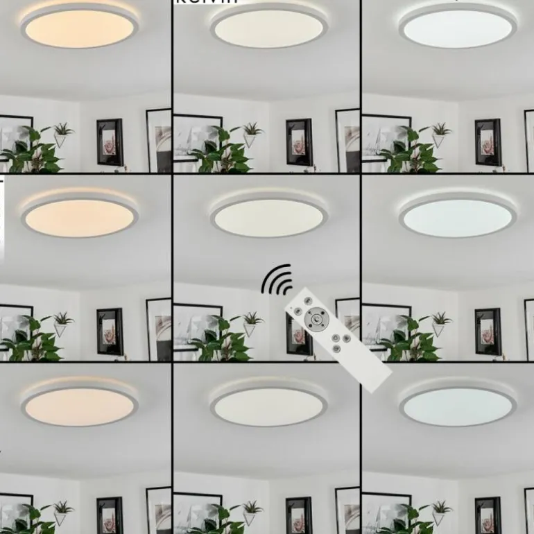 Plafonnier Sasinhosa LED Blanc, 1 lumière, Télécommandes