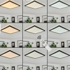 Plafonnier Sasinhosa LED Noir, 1 lumière, Télécommandes