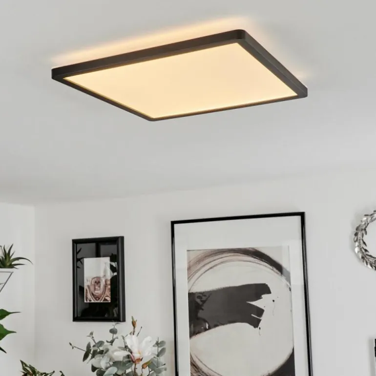 Plafonnier Sasinhosa LED Noir, 1 lumière, Télécommandes