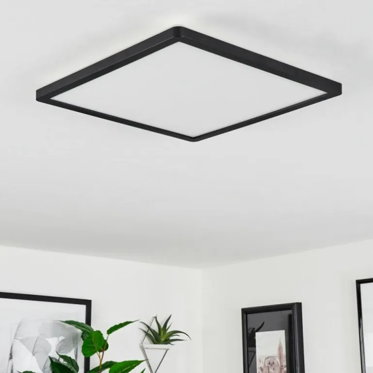 Plafonnier Sasinhosa LED Noir, 1 lumière, Télécommandes